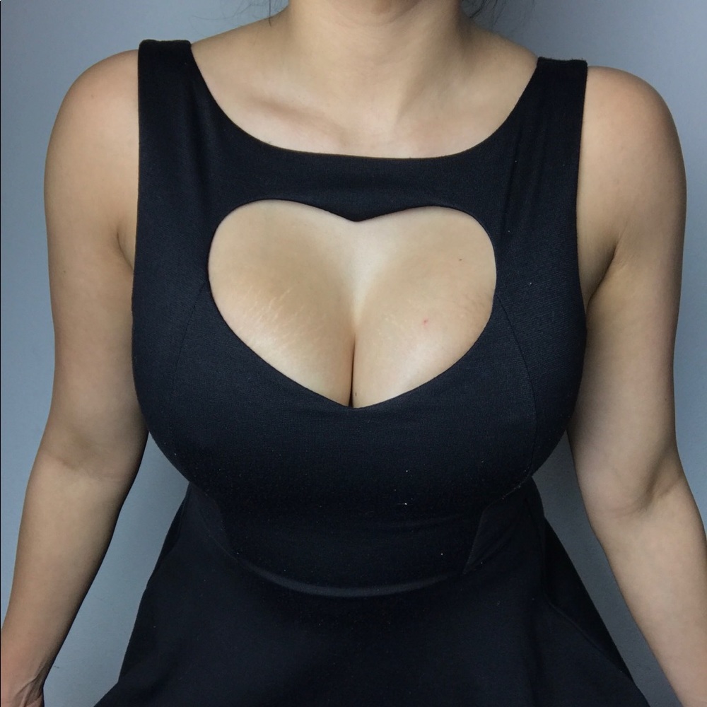 Heart shaped cut out dress